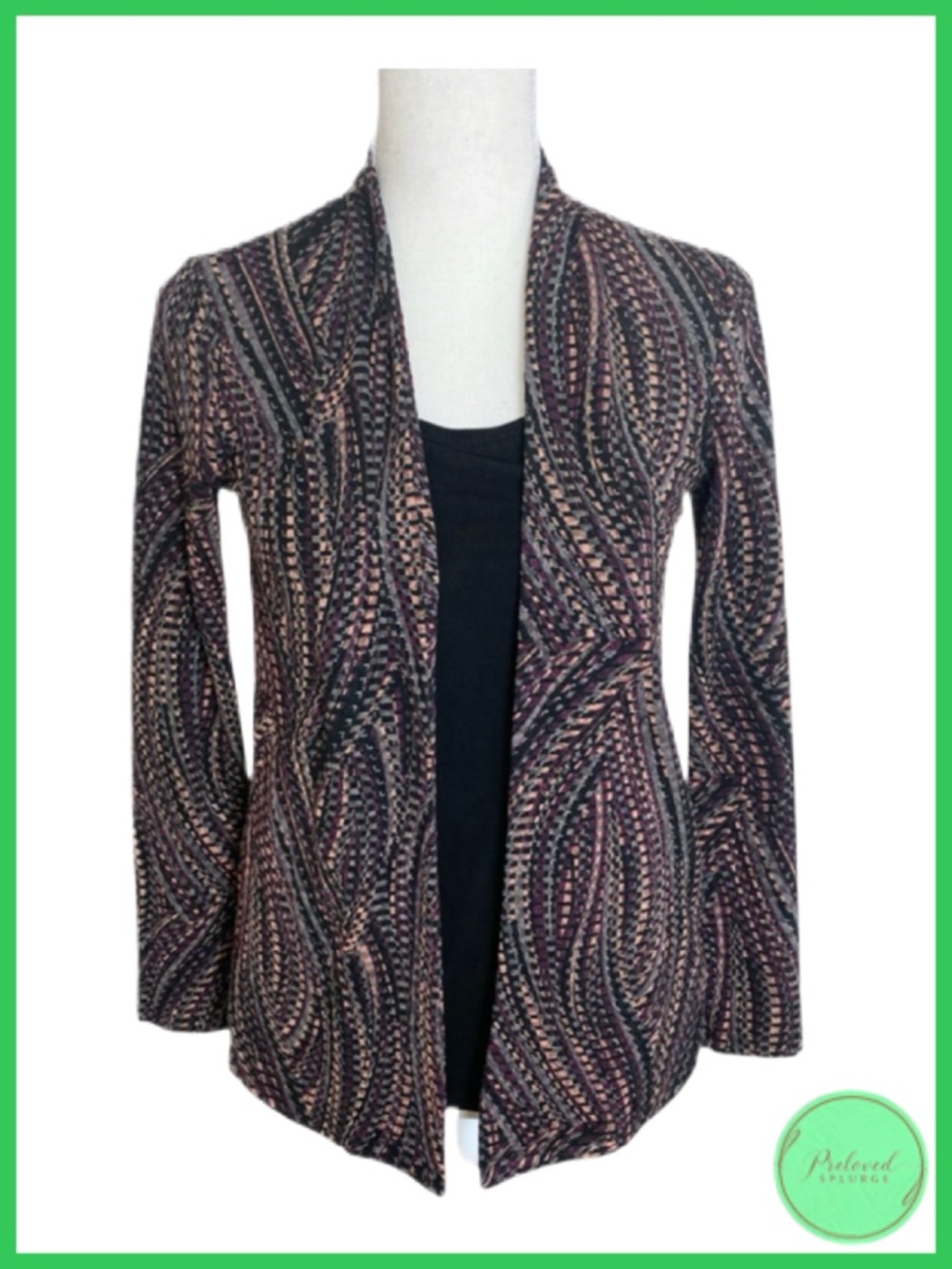 JM Collection Two-In-One Cardigan Top - Picture 2 of 6